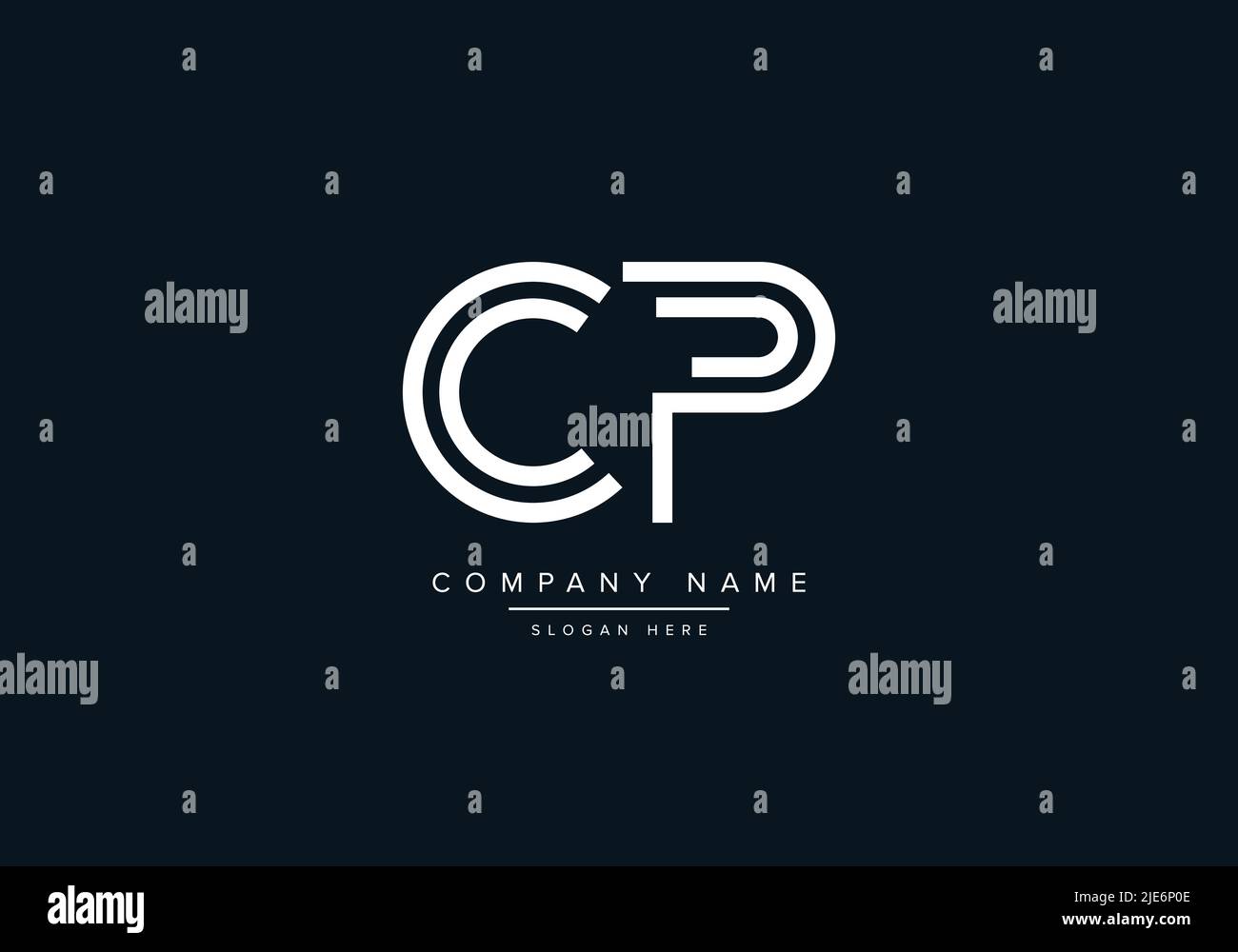 Alphabet Abstract Letter Icon Logo CP Stock Vector
