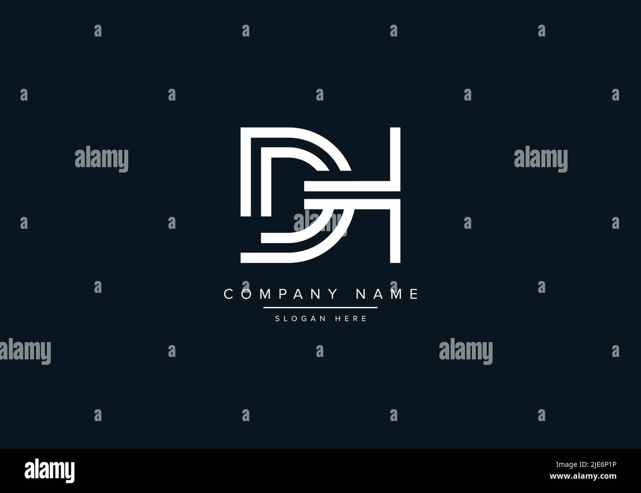 Alphabet Abstract Letter Icon Logo DH Stock Vector