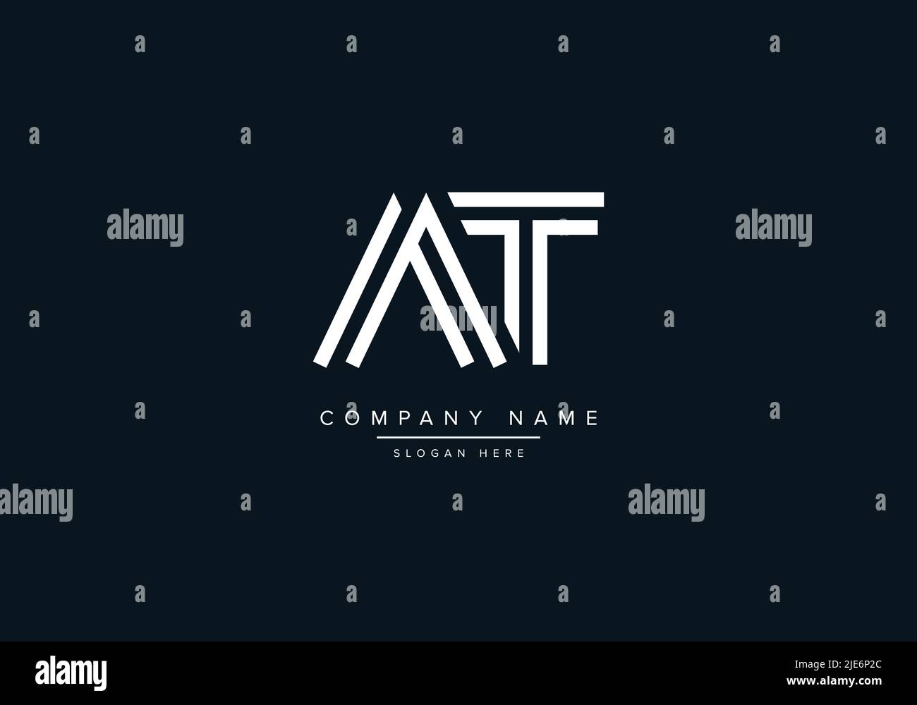 Alphabet Abstract Letter Icon Logo AT Stock Vector