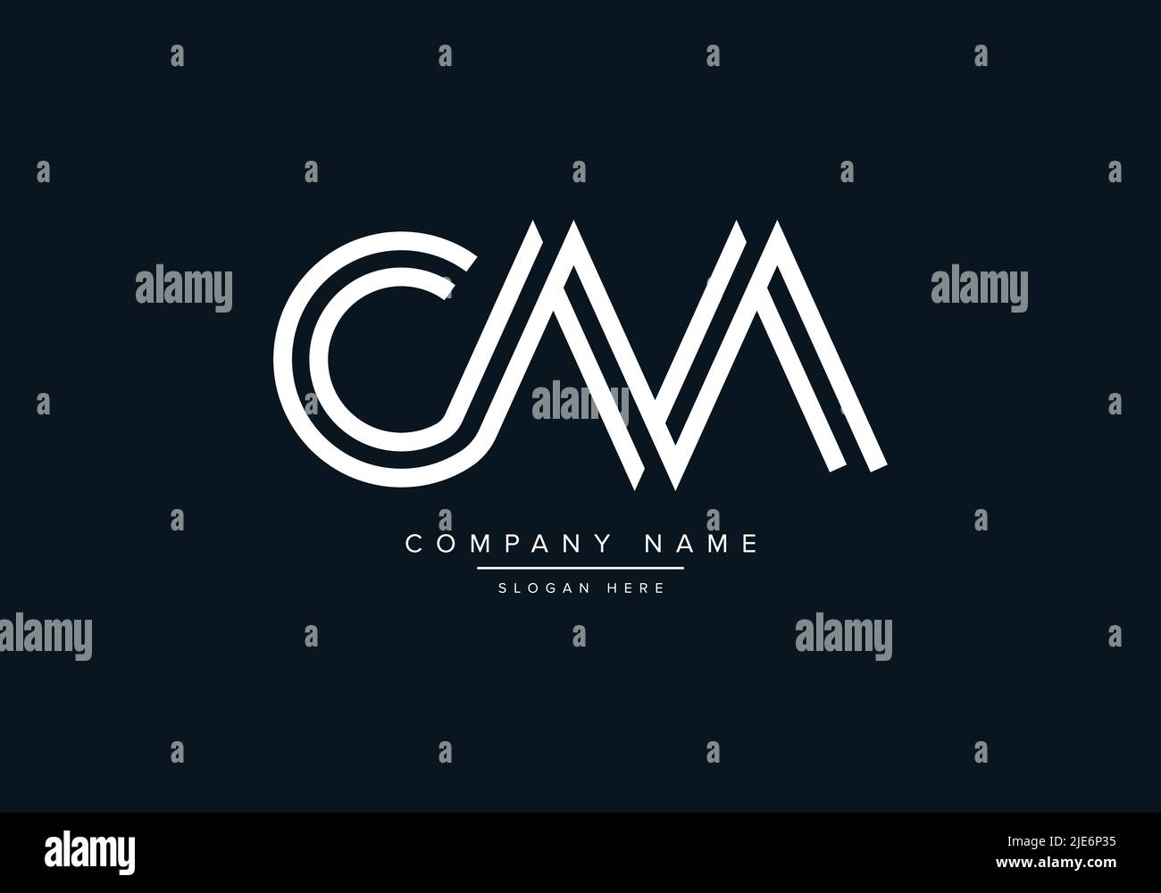 Alphabet Abstract Letter Icon Logo CM Stock Vector