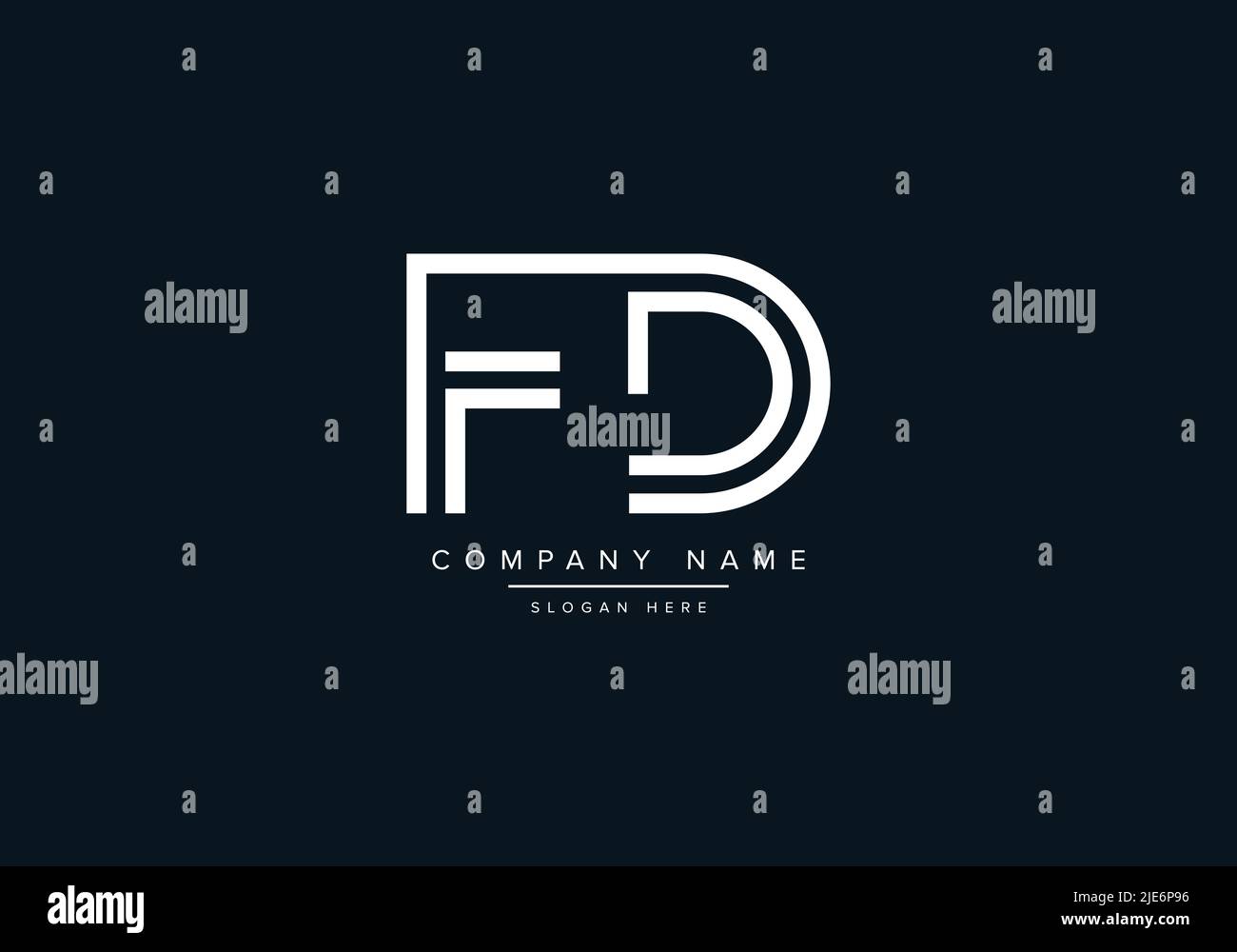 Alphabet Abstract Letter Icon Logo FD Stock Vector
