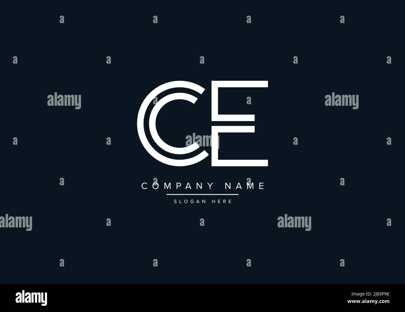 Alphabet Abstract Letter Icon Logo CE Stock Vector