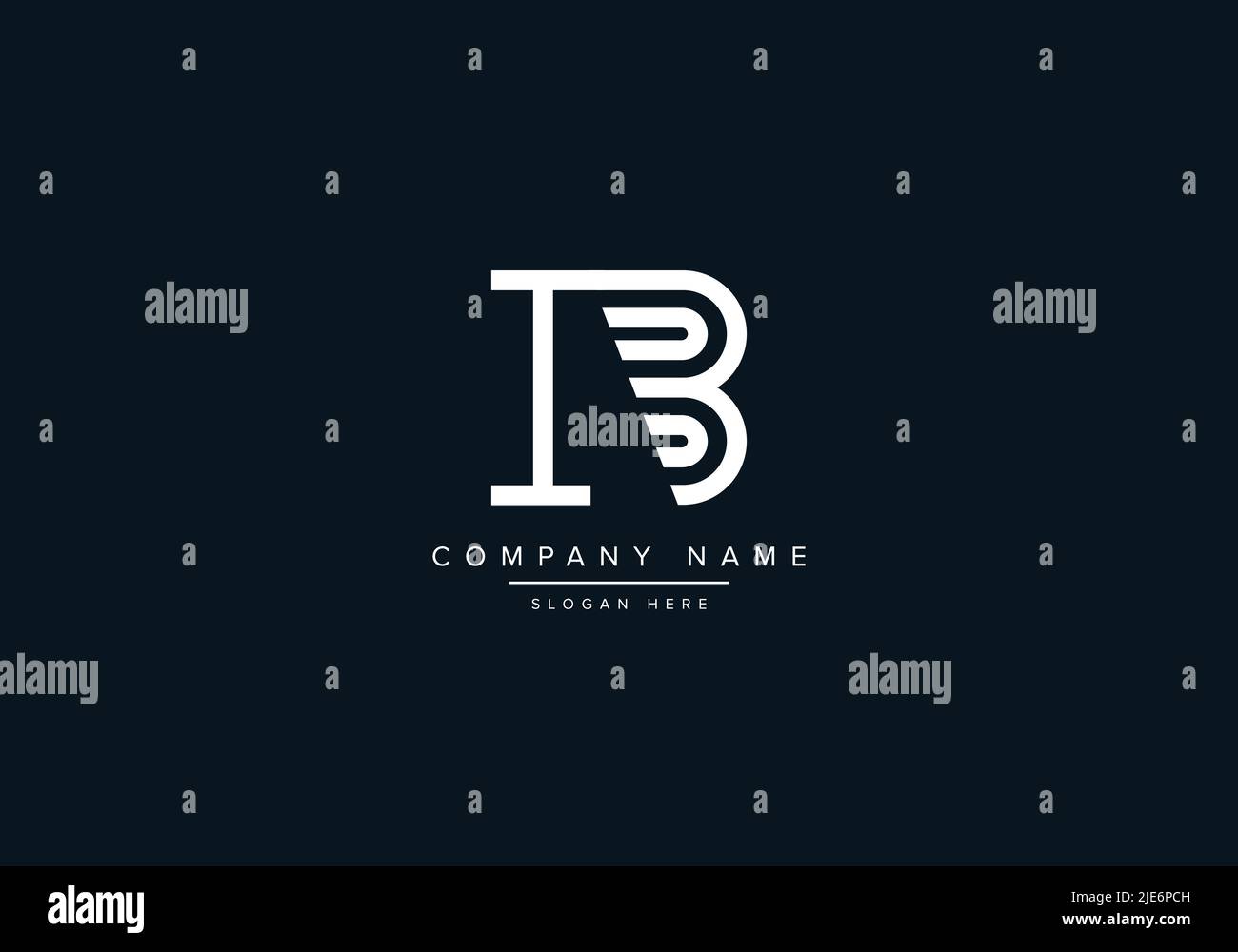Alphabet Abstract Letter Icon Logo IB Stock Vector