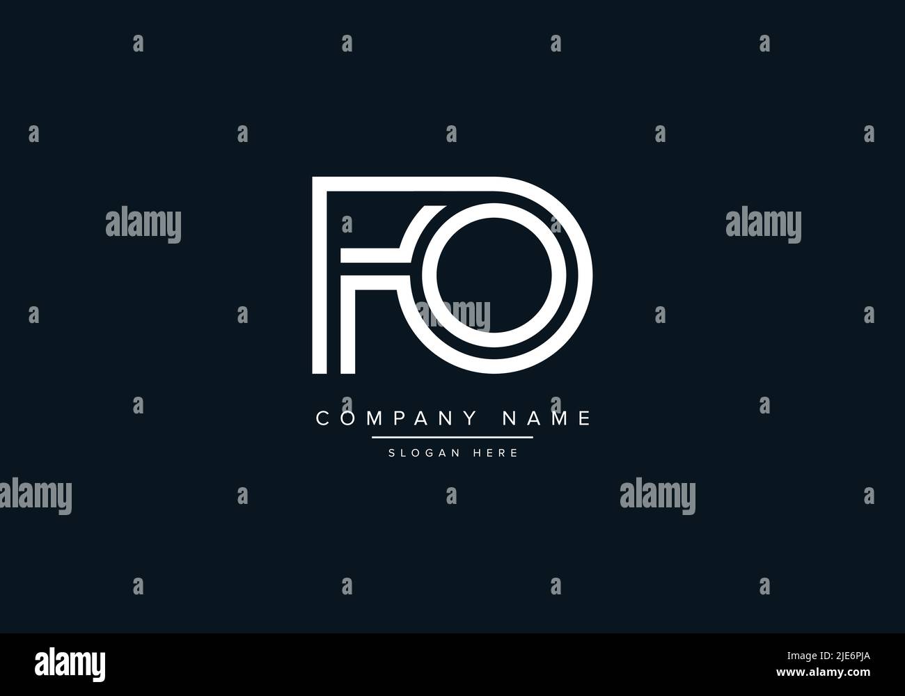 Alphabet Abstract Letter Icon Logo FO Stock Vector