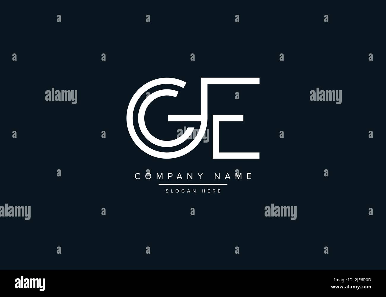Alphabet Abstract Letter Icon Logo GE Stock Vector