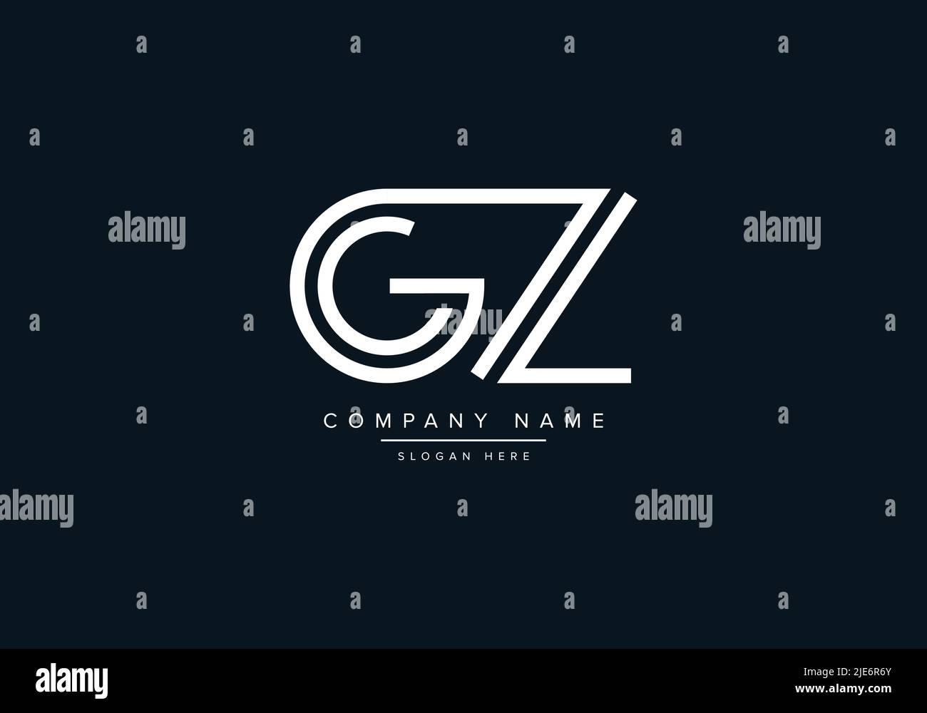 Alphabet Abstract Letter Icon Logo GZ Stock Vector