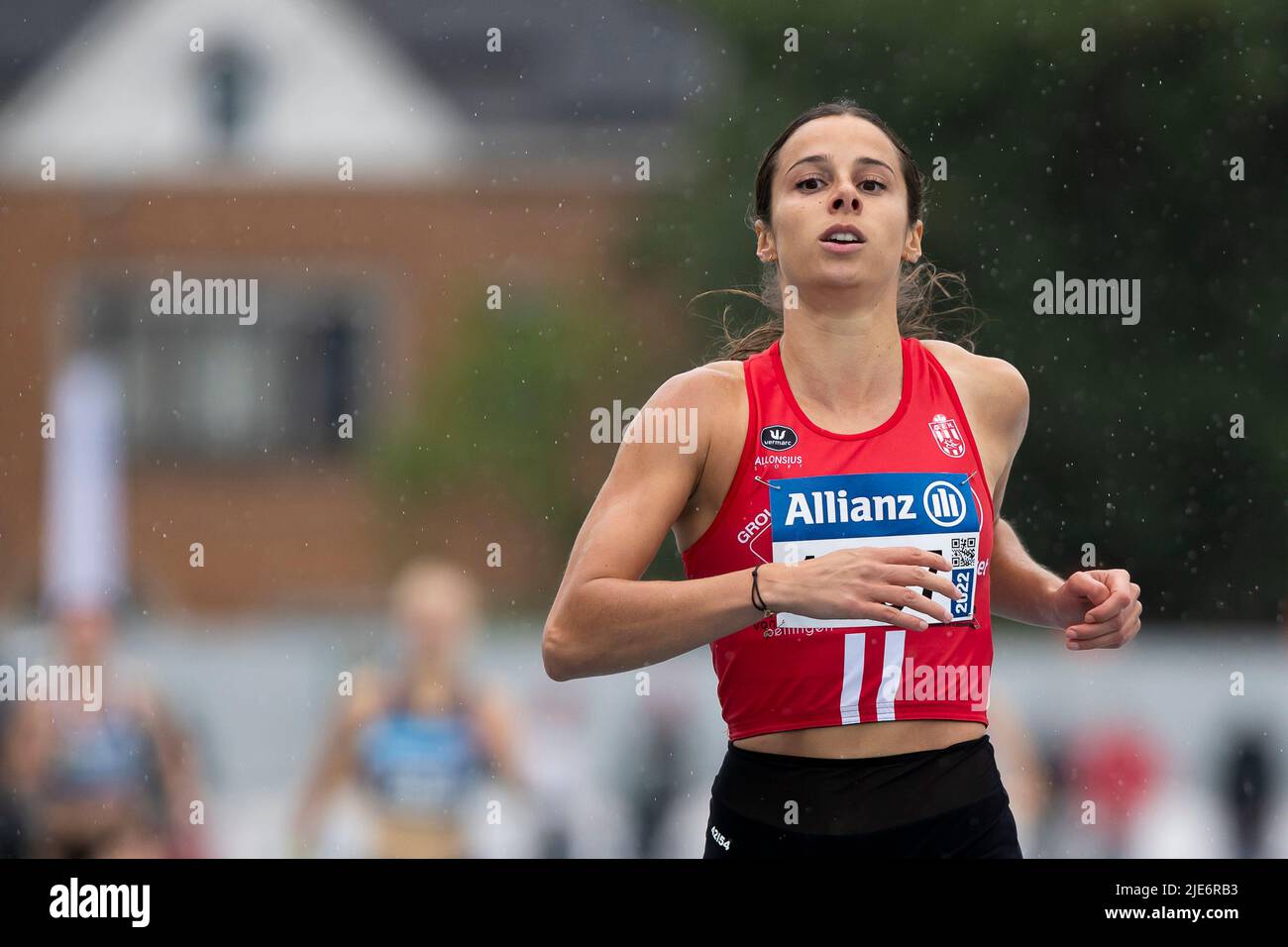 Belgian Camille Laus pictured in action during the women's 400m, at the