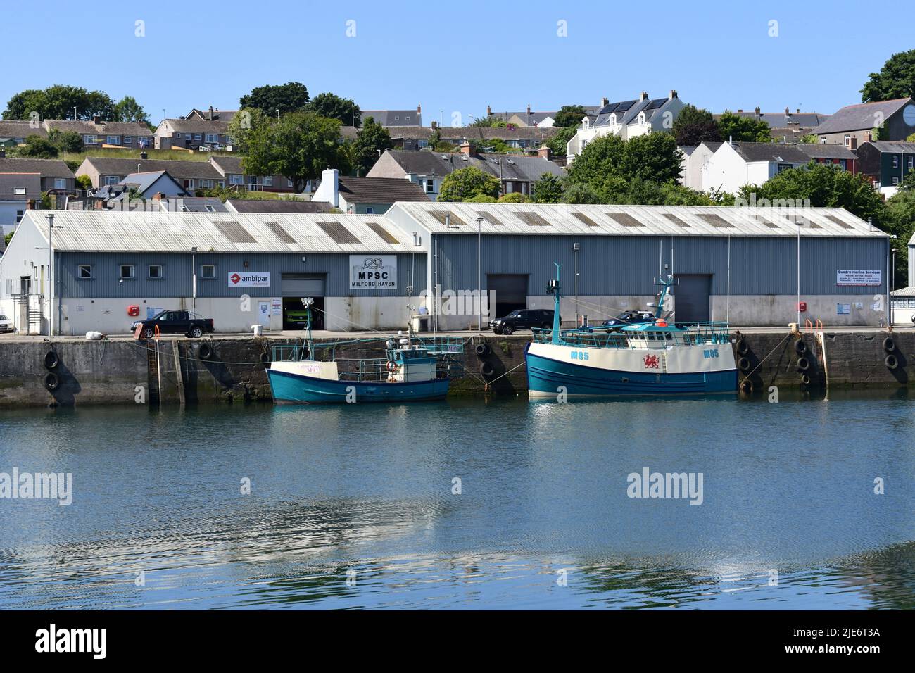 Milford Haven fish docks, Milford Haven, Pembrokeshire, Wales Stock