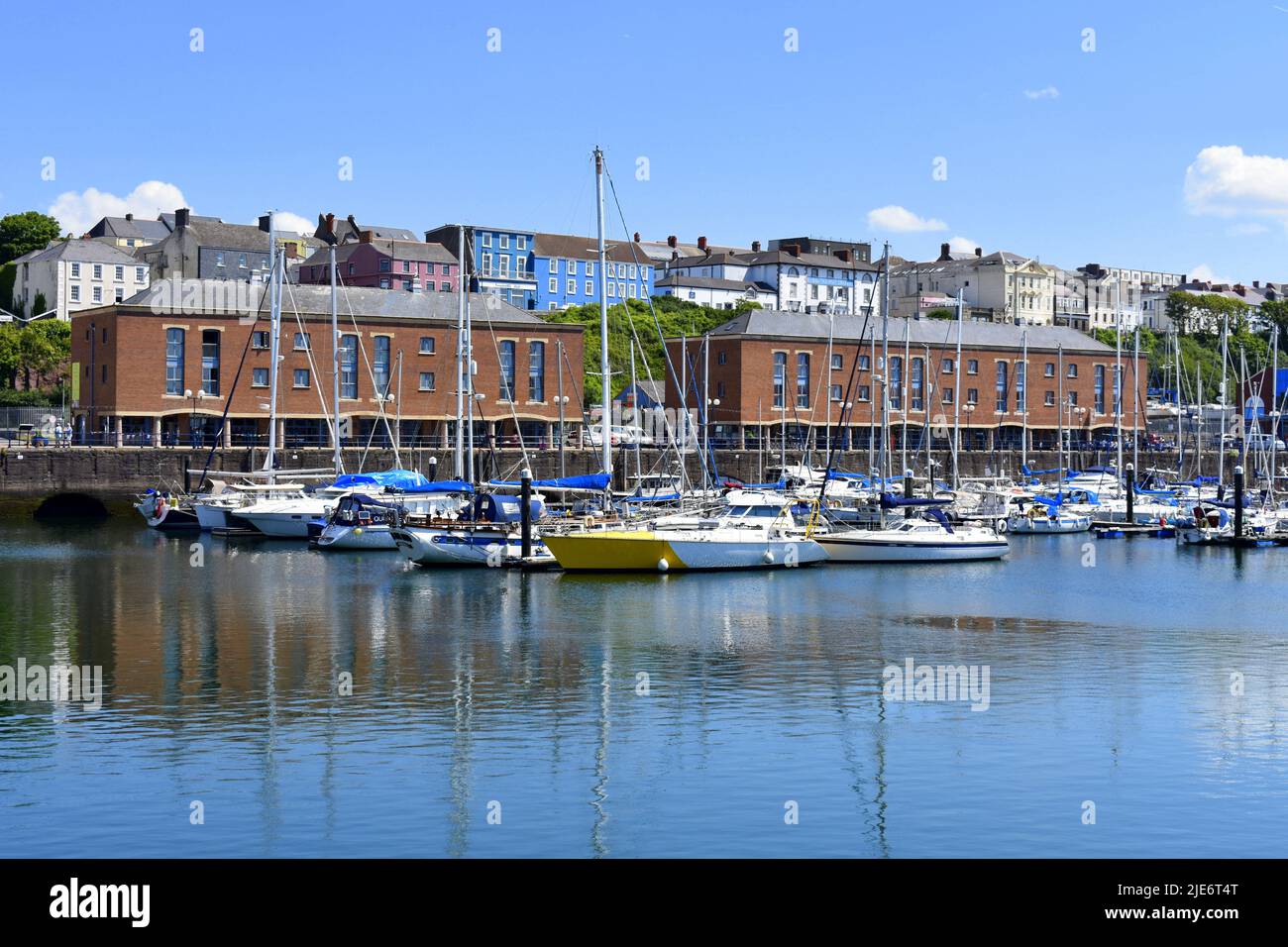 Nelson Quay, Milford Marina, Milford Haven, Pembrokeshire, Wales Stock