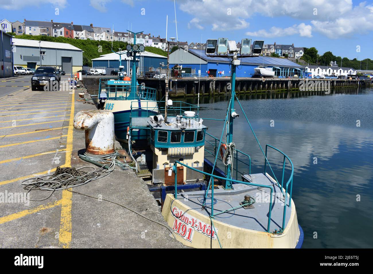 Milford Haven fish docks, Milford Haven, Pembrokeshire, Wales Stock