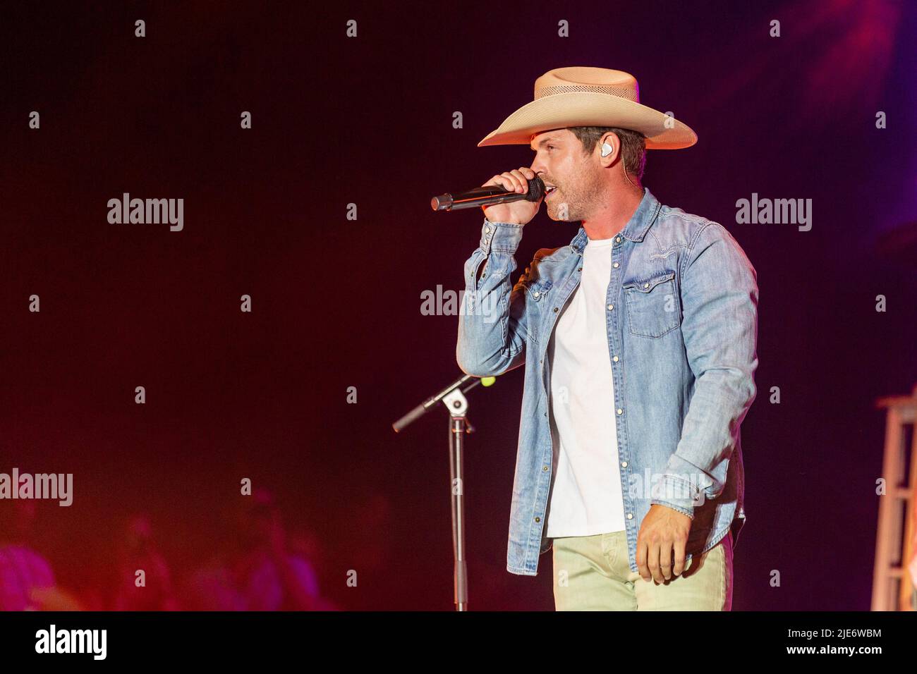 Dustin Lynch at Summerfest Music Festival on June 24, 2022, in Milwaukee, Wisconsin (Photo by