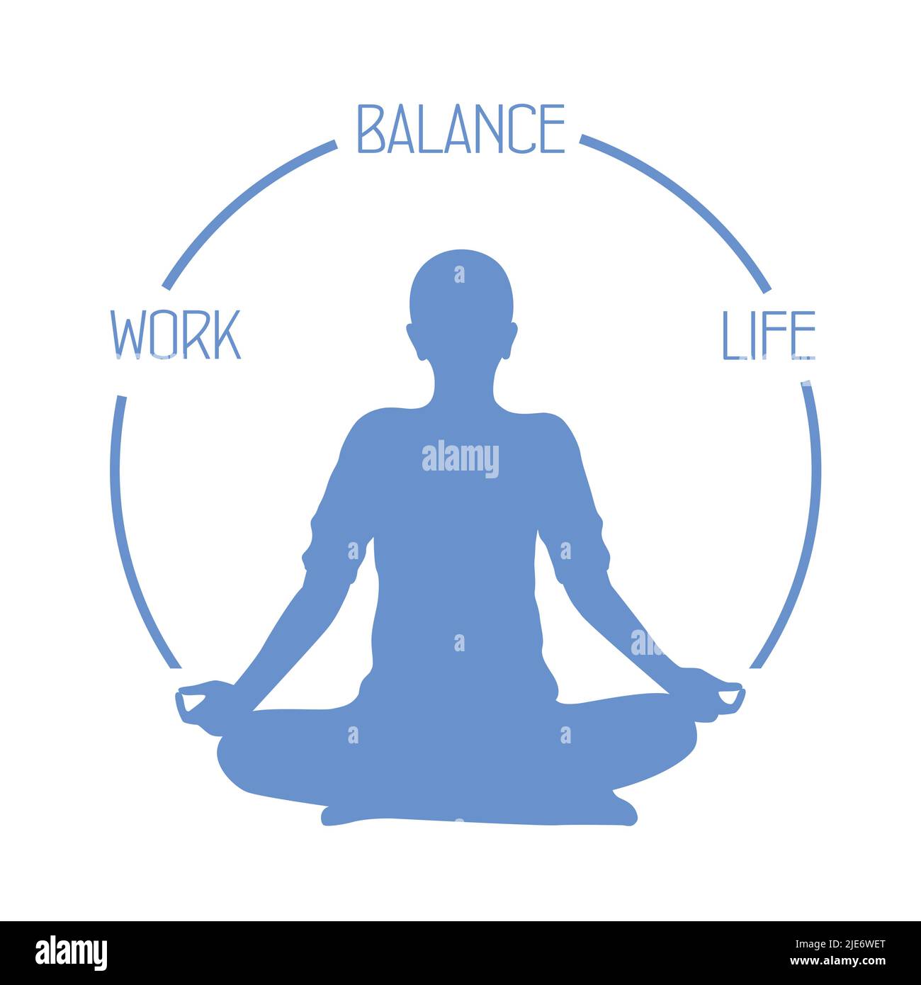 meditating person work life balance circle healthy lifestyle Stock