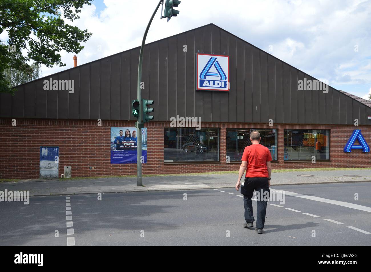 Berlin, Germany June 8, 2022 Aldi store at Schoeneberger Strasse in