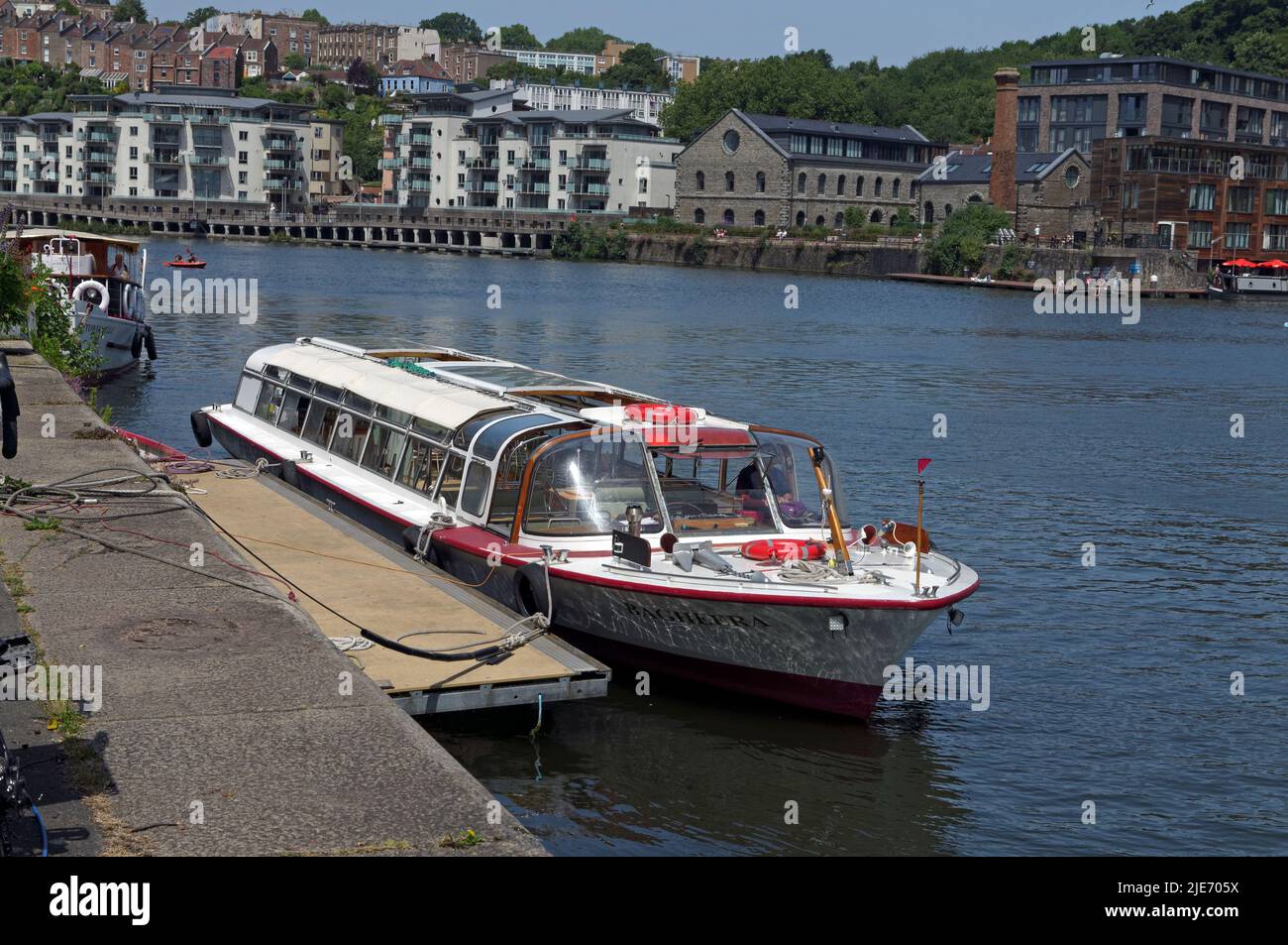 Pleasure boat, tourist trips, docks, Bristol Centre scene, summer 2022 ...