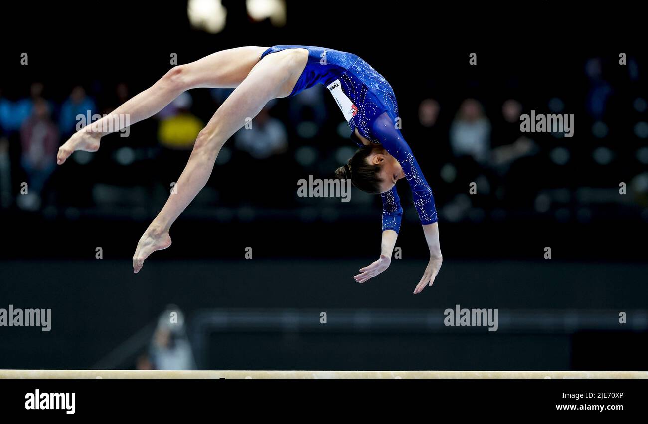 2021-06-25 19:50:54 ROTTERDAM - Naomi Visser during the all-round final  ladies of the Dutch Gymnastics The Finals in Ahoy. The national title fight  is part of NKnl, a new concept in the