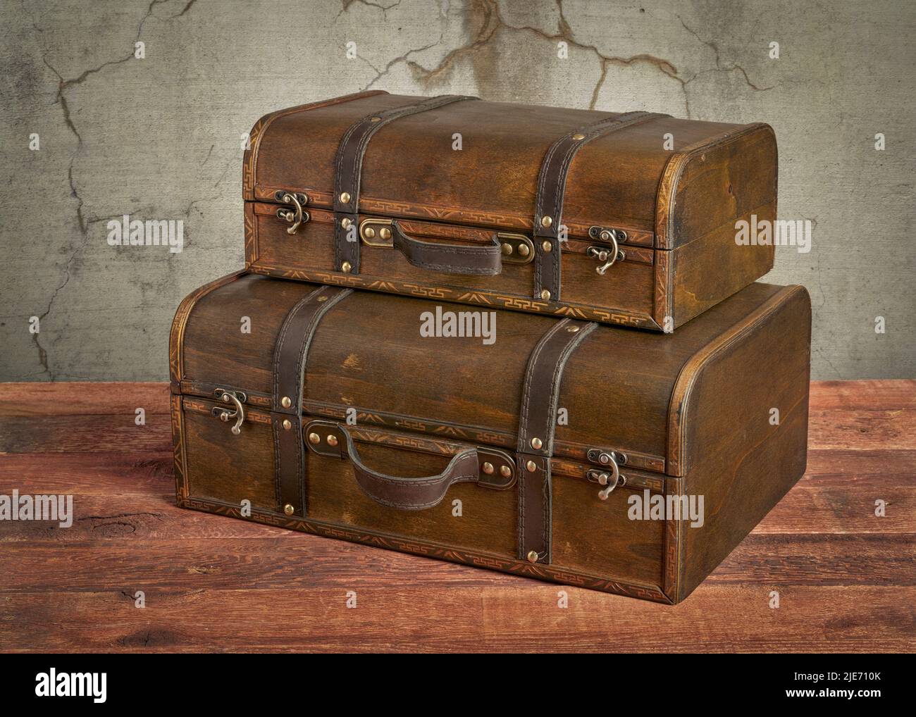 storage box on wooden rustic table 