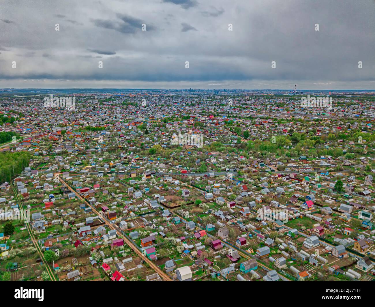 An aerial view of the suburban area of Kazan. Dacha plots. Suburban real estate Stock Photo Alamy