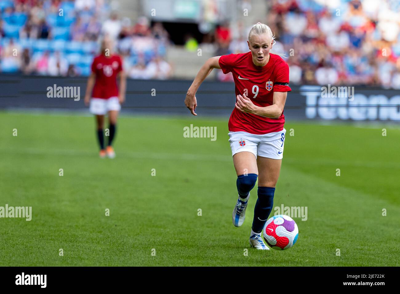 Oslo, Norway 25 June 2022, Vilde Hamsund of Norway in action during the international football friendly match between Norway women and New Zealand women at the Ullevaal Stadion in Oslo, Norway. credit: Nigel Waldron/Alamy Live News Stock Photo