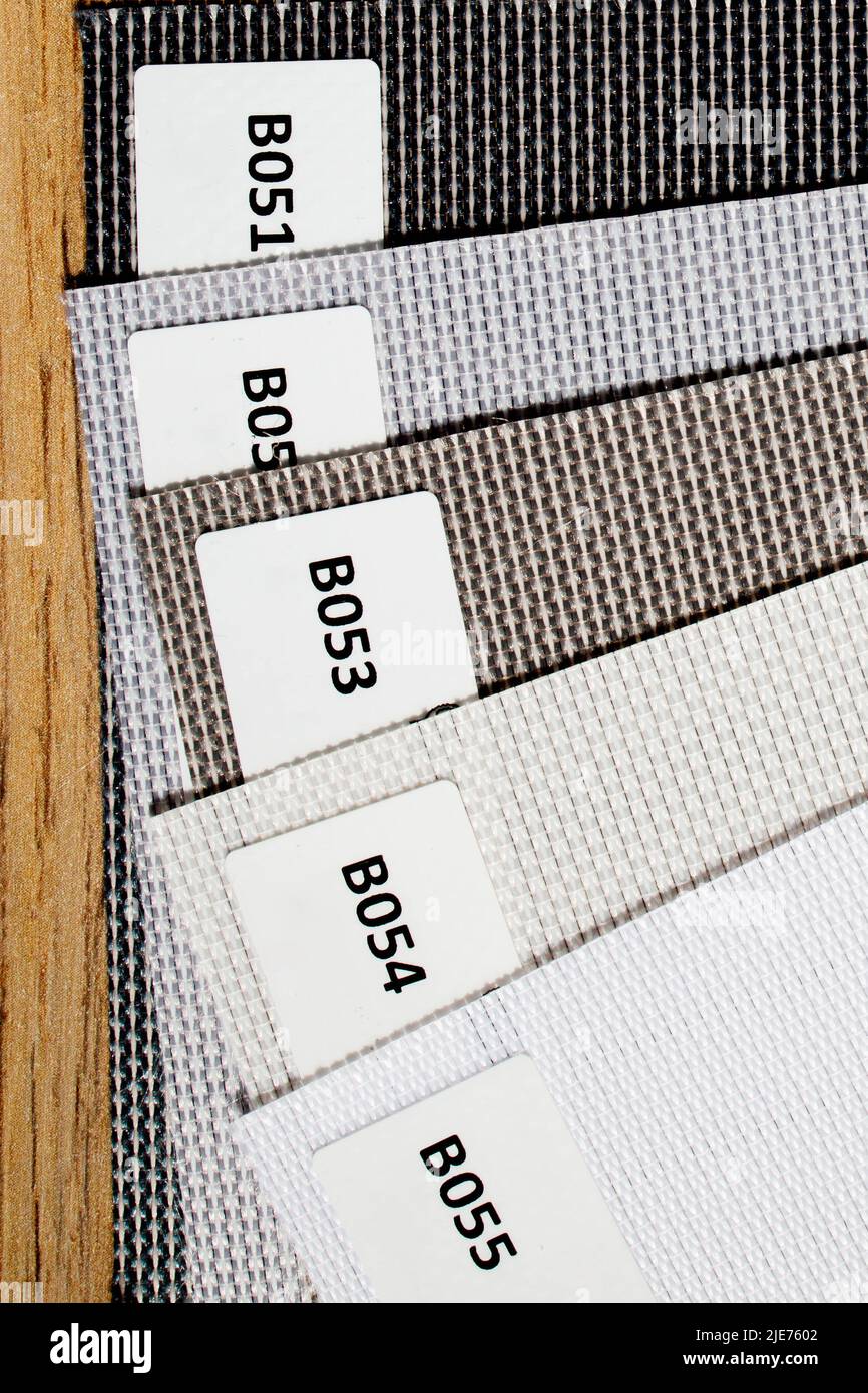 Catalog of different shades of fabric colors. Variety of color of dense