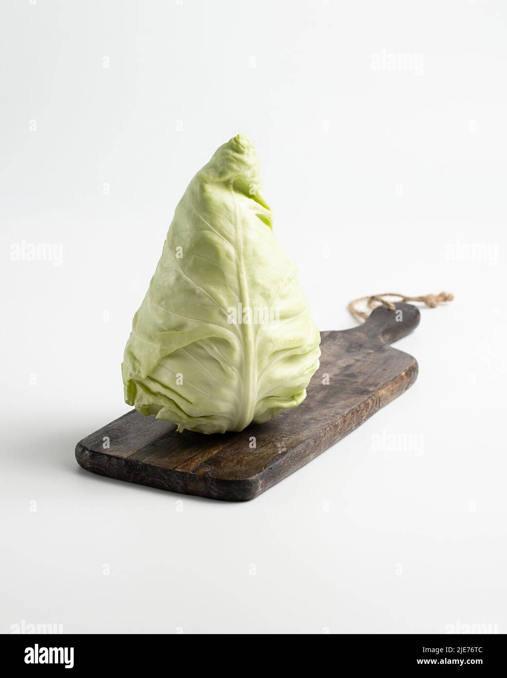 Cone head cabbage for dietary, vegan on a white background Stock Photo