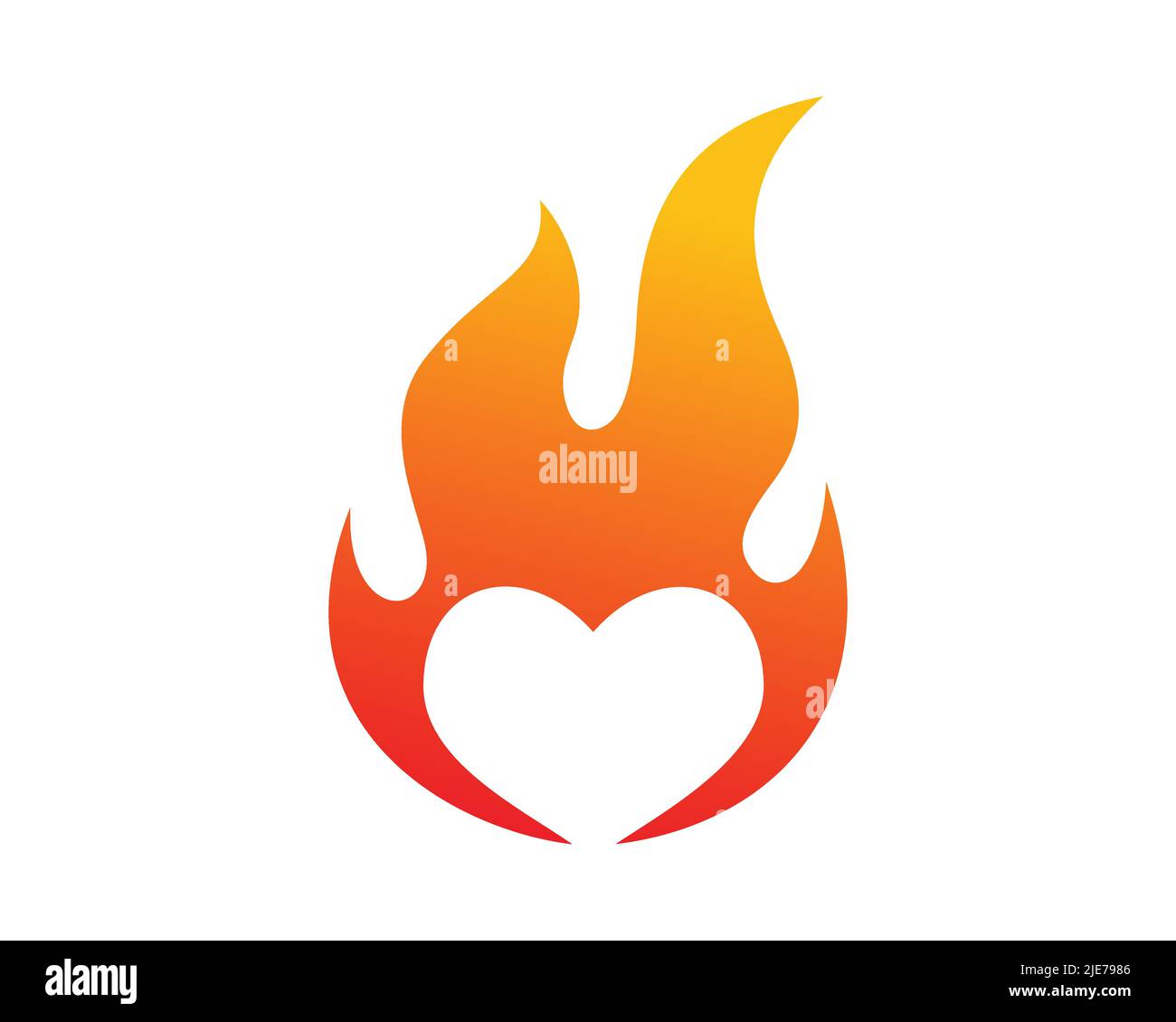 Simple and Creative Burning Love Symbol Stock Vector