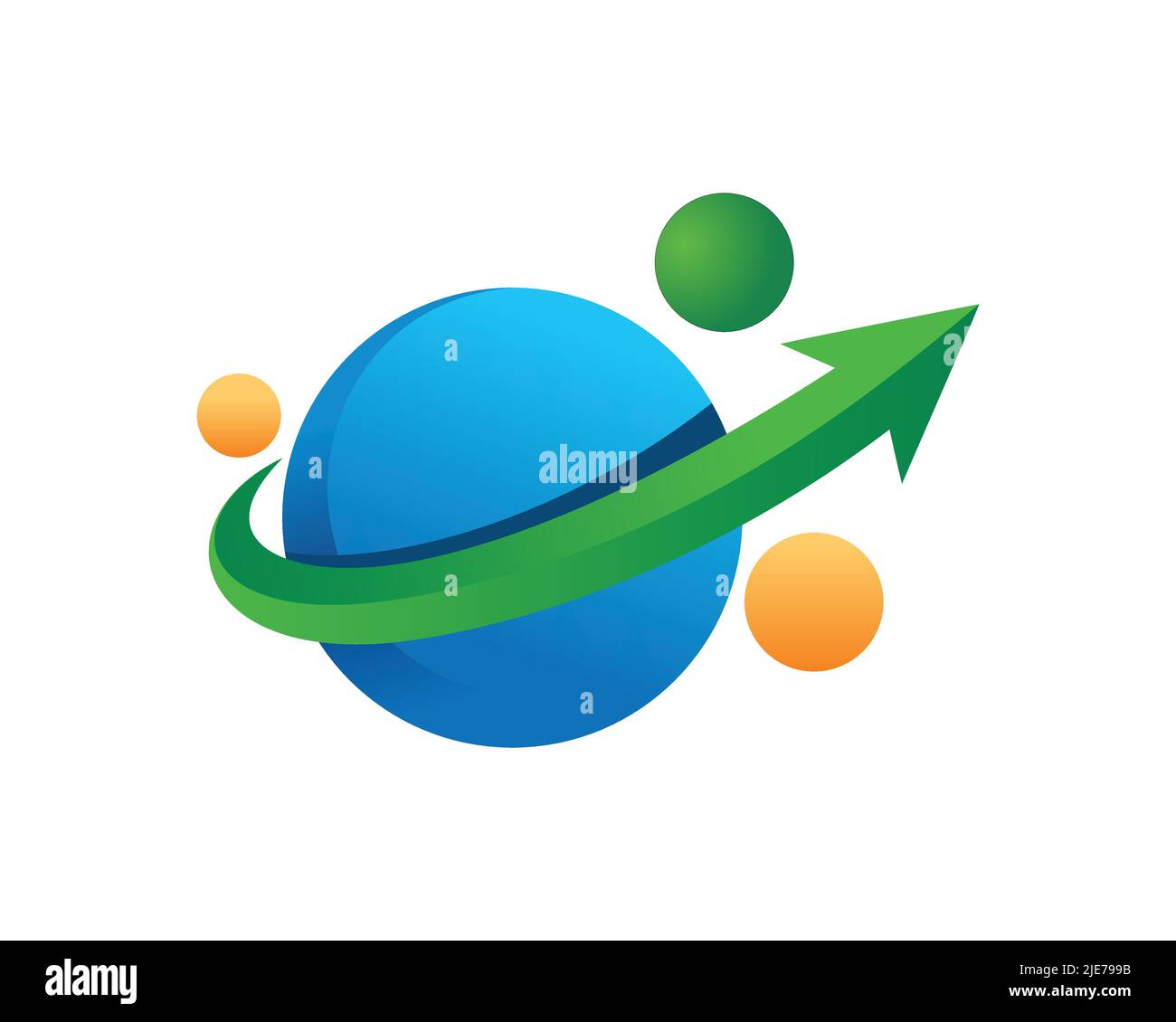 Planets combined with Swoosh Illustration Stock Vector