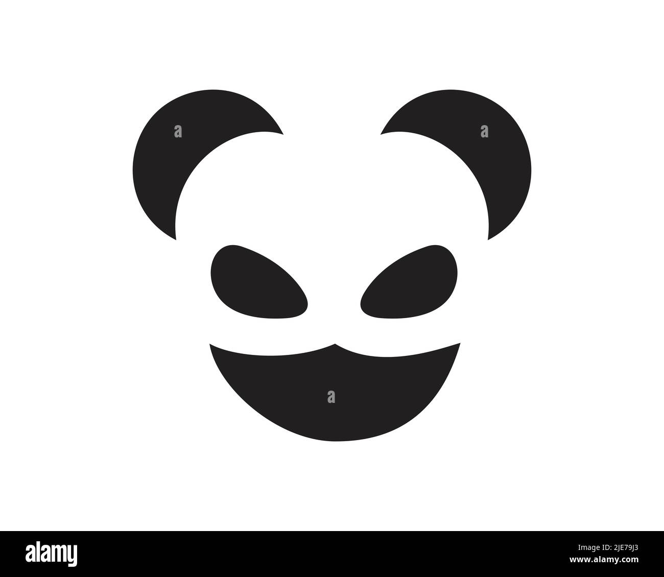 Ninja Panda visualized with Silhouette Style Stock Vector