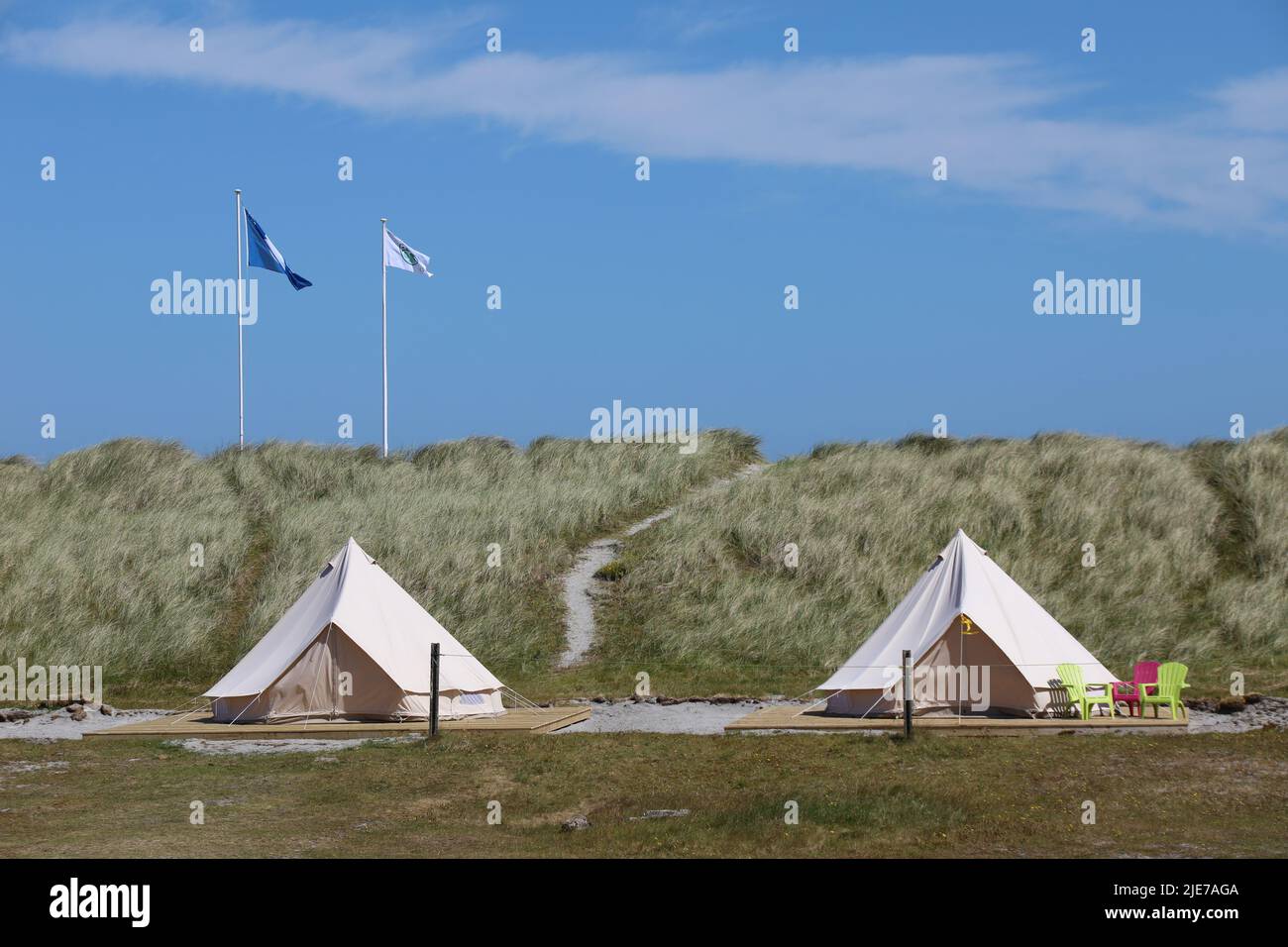 Campsite at Inisheer in Ireland Stock Photo