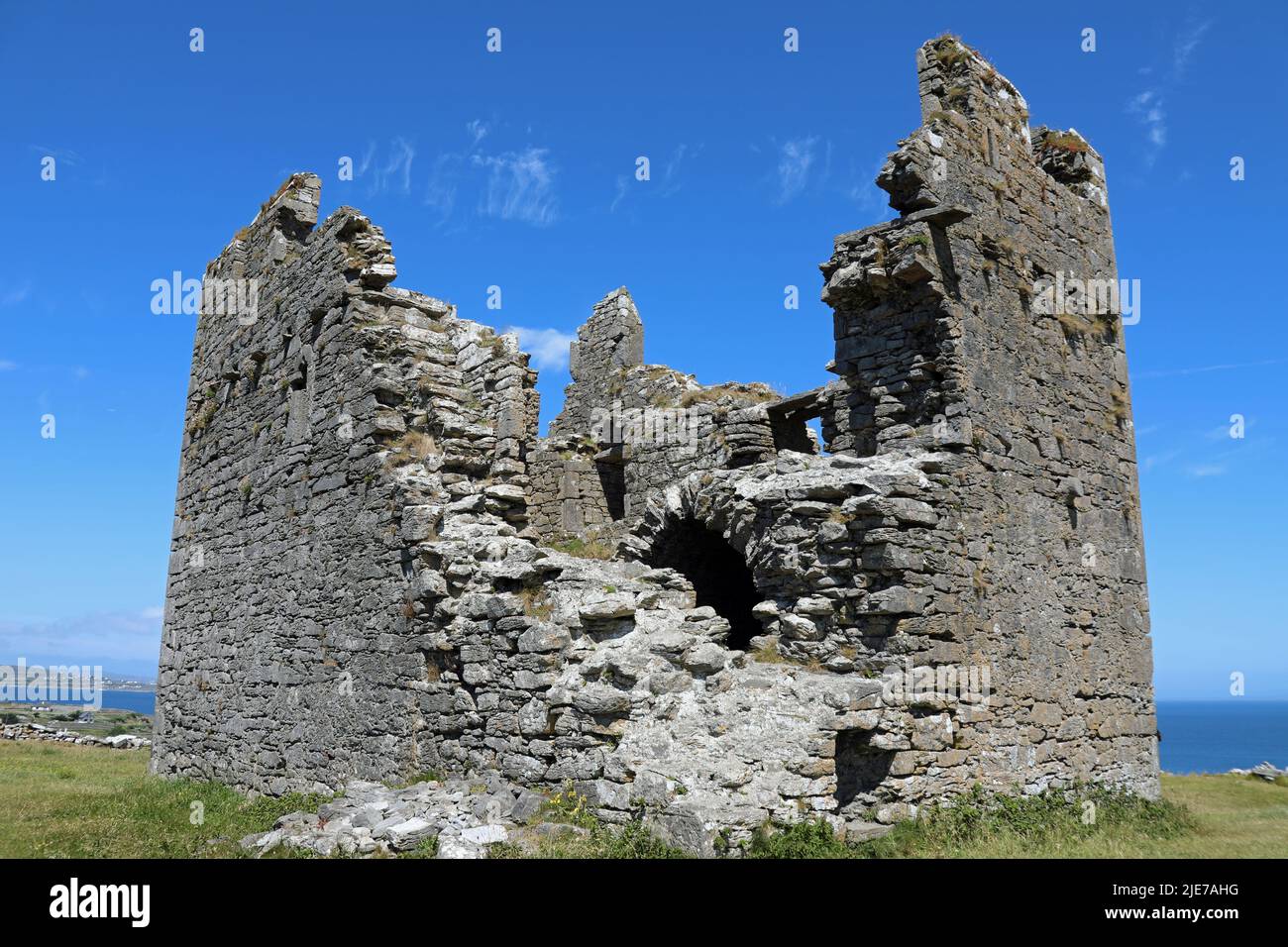 Ruins of Furmina Castle at Inisheer in the Republic of Ireland Stock Photo