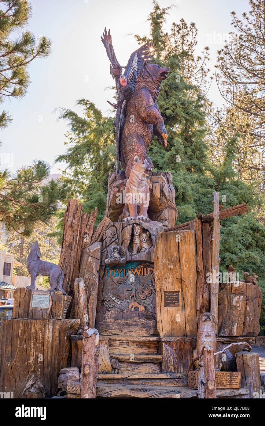 The Idyllwild Tree Monument. Idyllwild, California, USA. Stock Photo