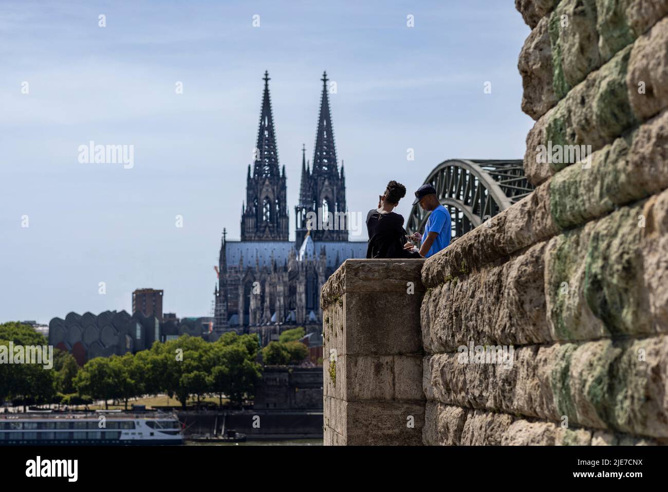 Cologne Cathedral majestically rising above city skyline Stock Photo ...