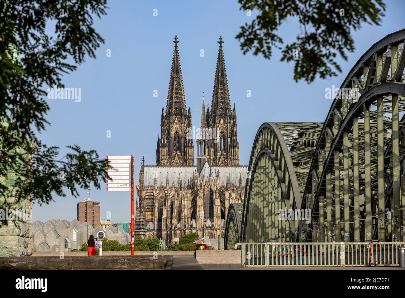 Cologne Cathedral majestically rising above city skyline Stock Photo ...