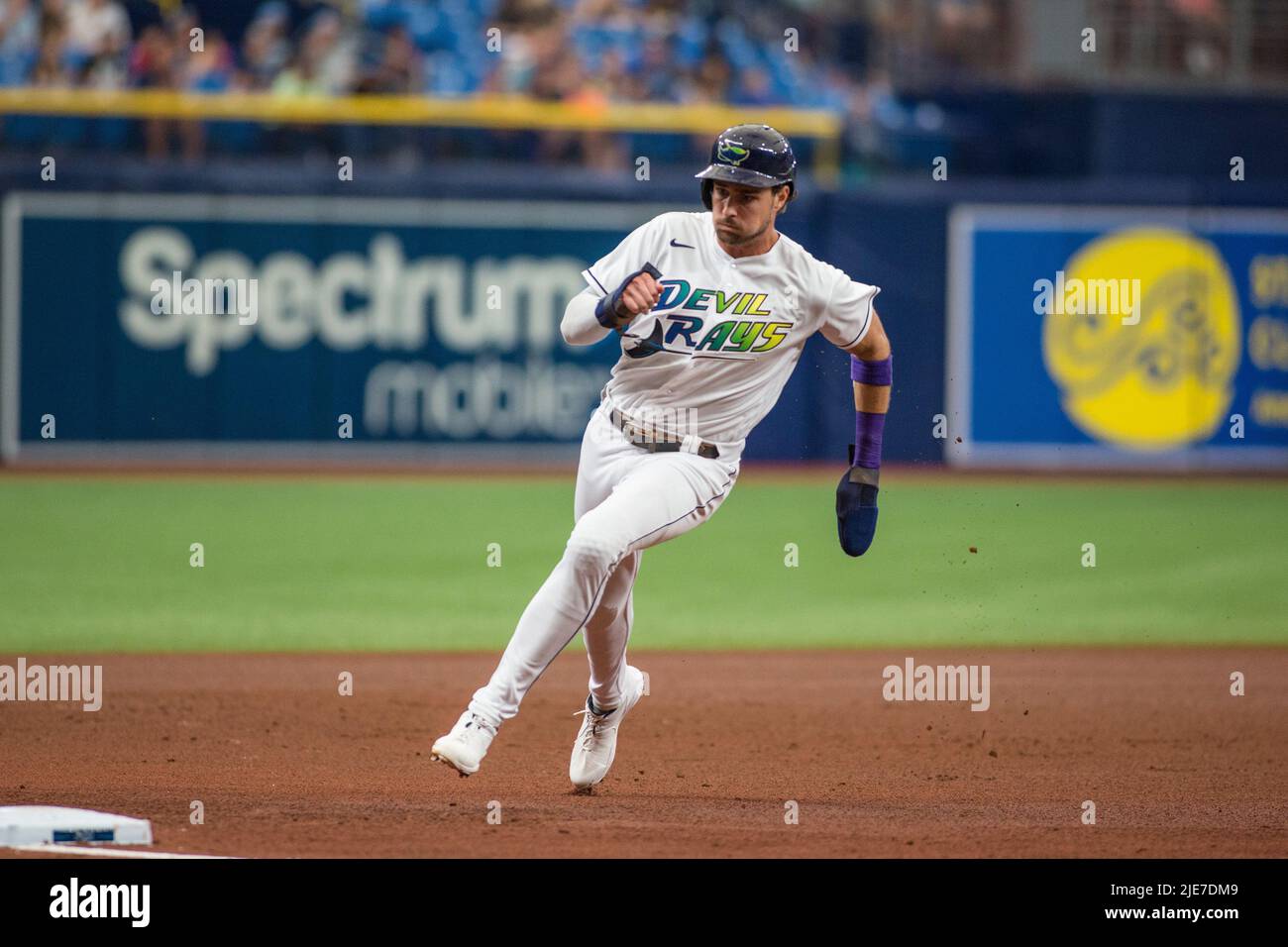 June 25, 2022: Pittsburgh Pirates shortstop Oneil Cruz (15) waits on deck  during the MLB game between Pittsburg Pirates and Tampa Bay Rays St.  Petersburg, FL. Tampa Bay Rays defeat the Pittsburg