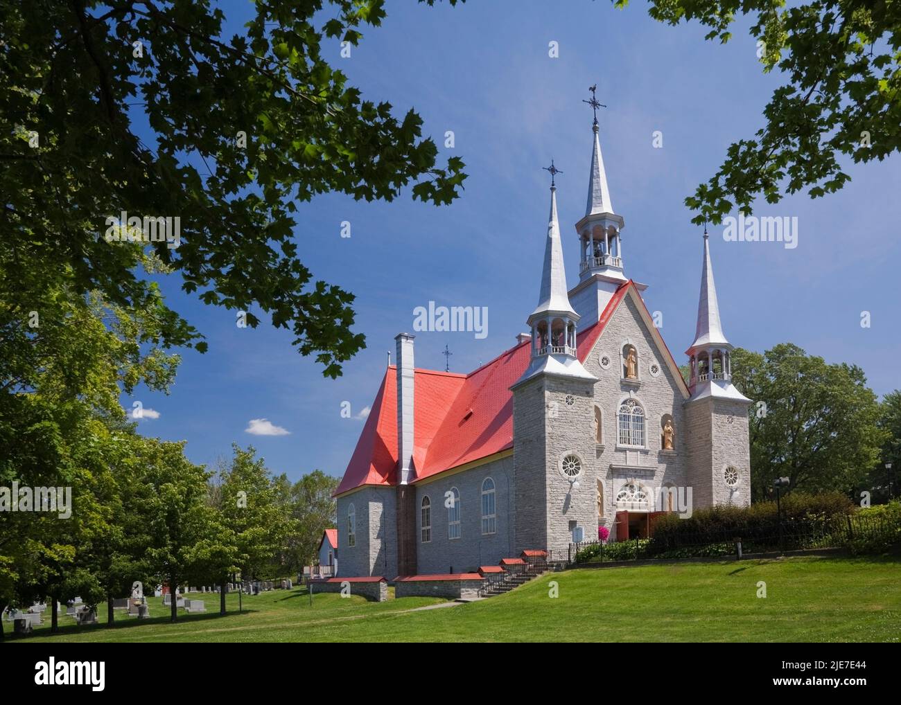 SainteFamille church in summer, SainteFamille, Ile d'Orleans, Quebec