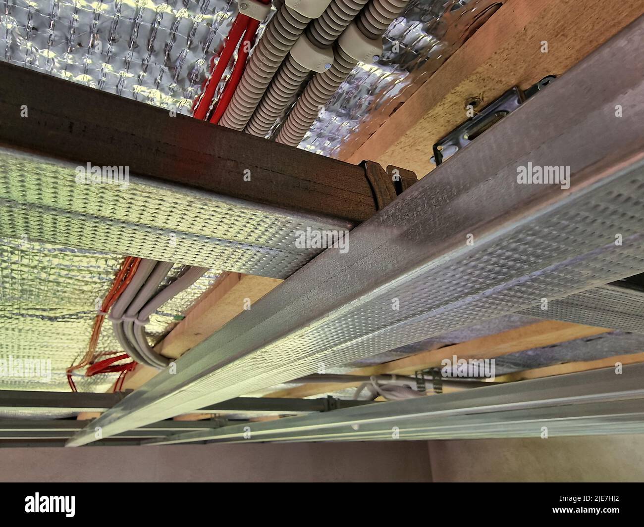 Drywall frame assembled for new house under construction ceilings Stock Photo Alamy