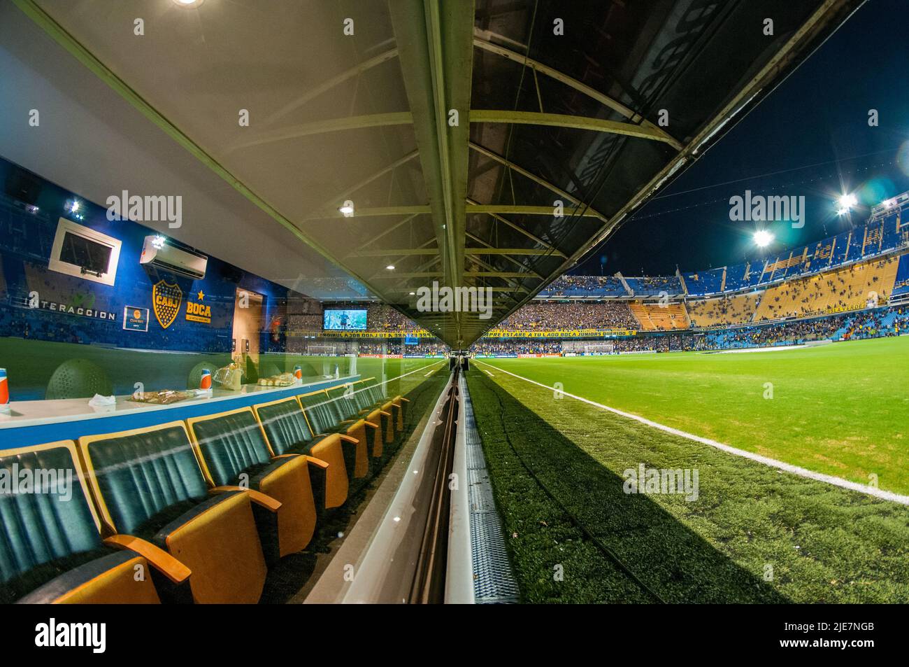 Boca Juniors facility, La Bombonera Stadium before a Copa Libertadores match. Stock Photo