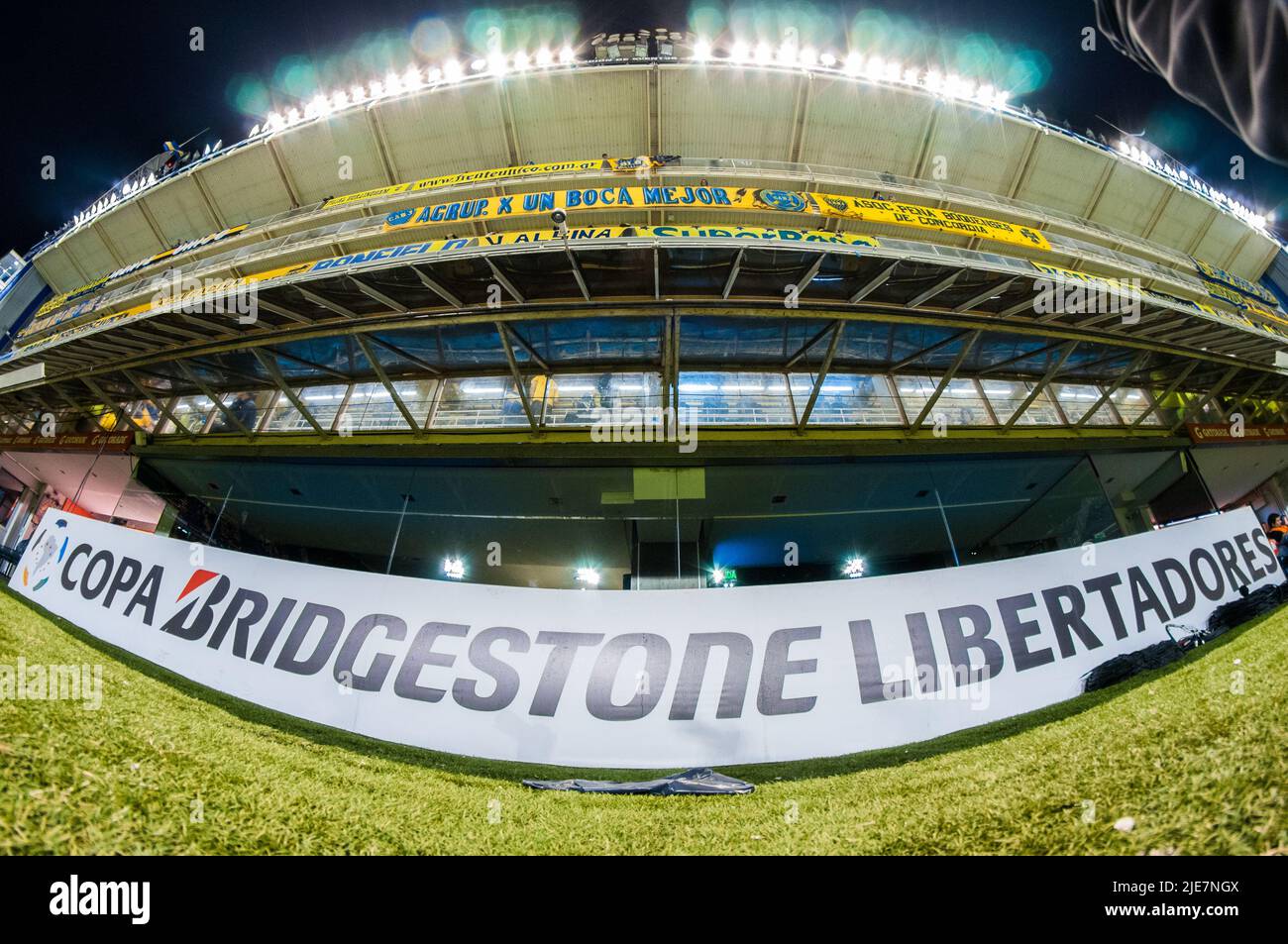 Boca Juniors facility, La Bombonera Stadium before a Copa Libertadores match. Stock Photo