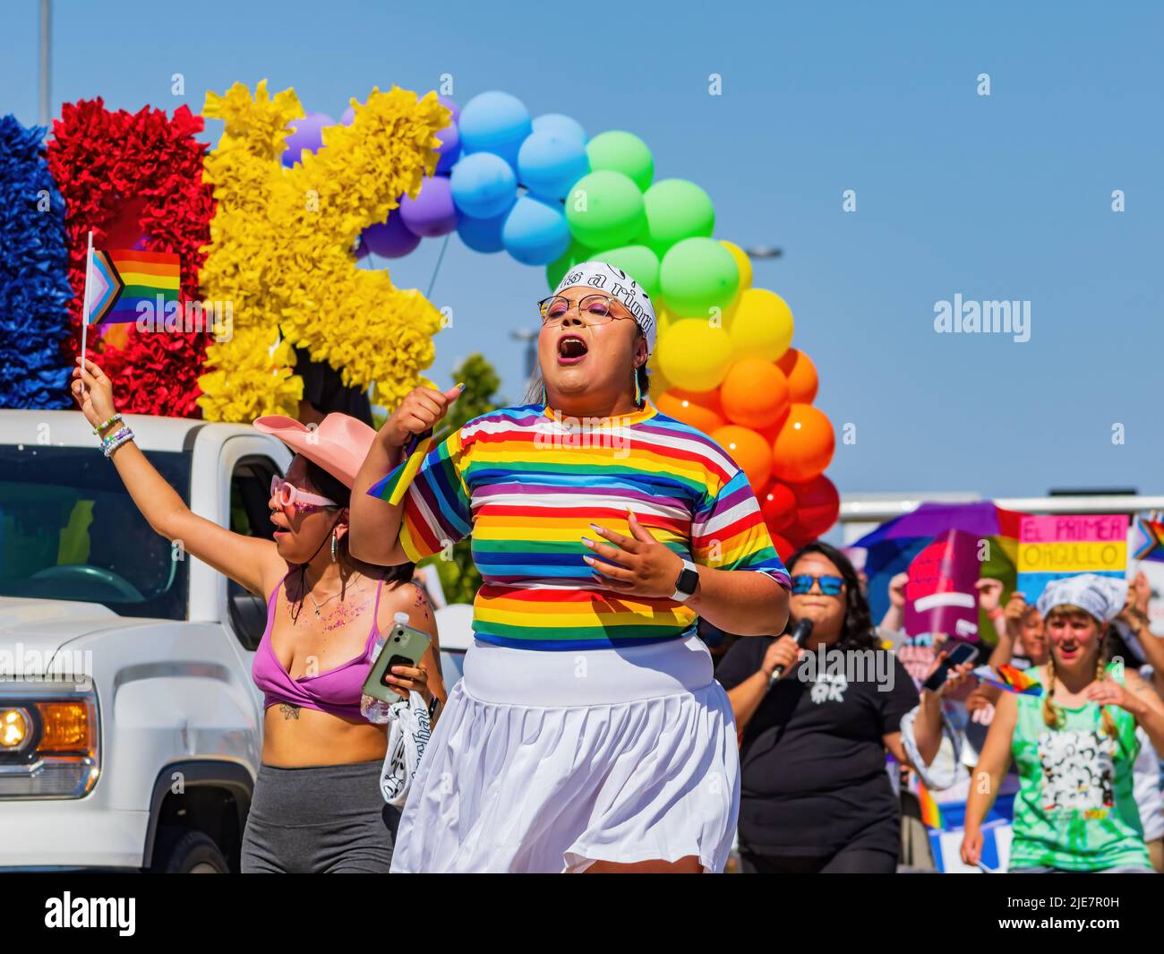 Oklahoma, JUN 25 2022 Sunny view of the Oklahoma City Pride Pridefest parade Stock Photo Alamy