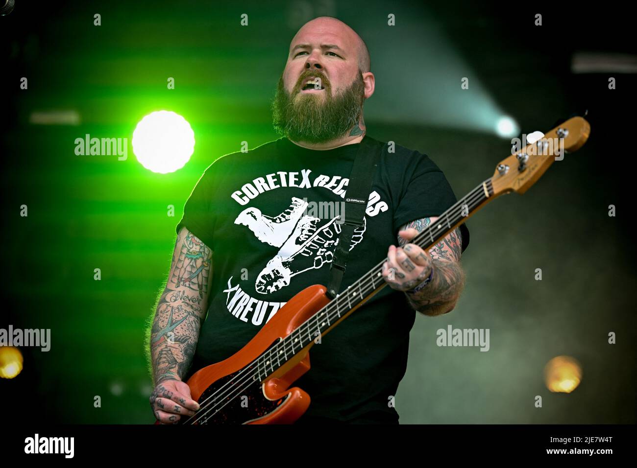 The Rumjacks performing live during day 6 of Hellfest Open Air Festival, in Clisson, France on June 25, 2022. Photo by Julien Reynaud/APS-Medias/ABACAPRESS.COM Stock Photo