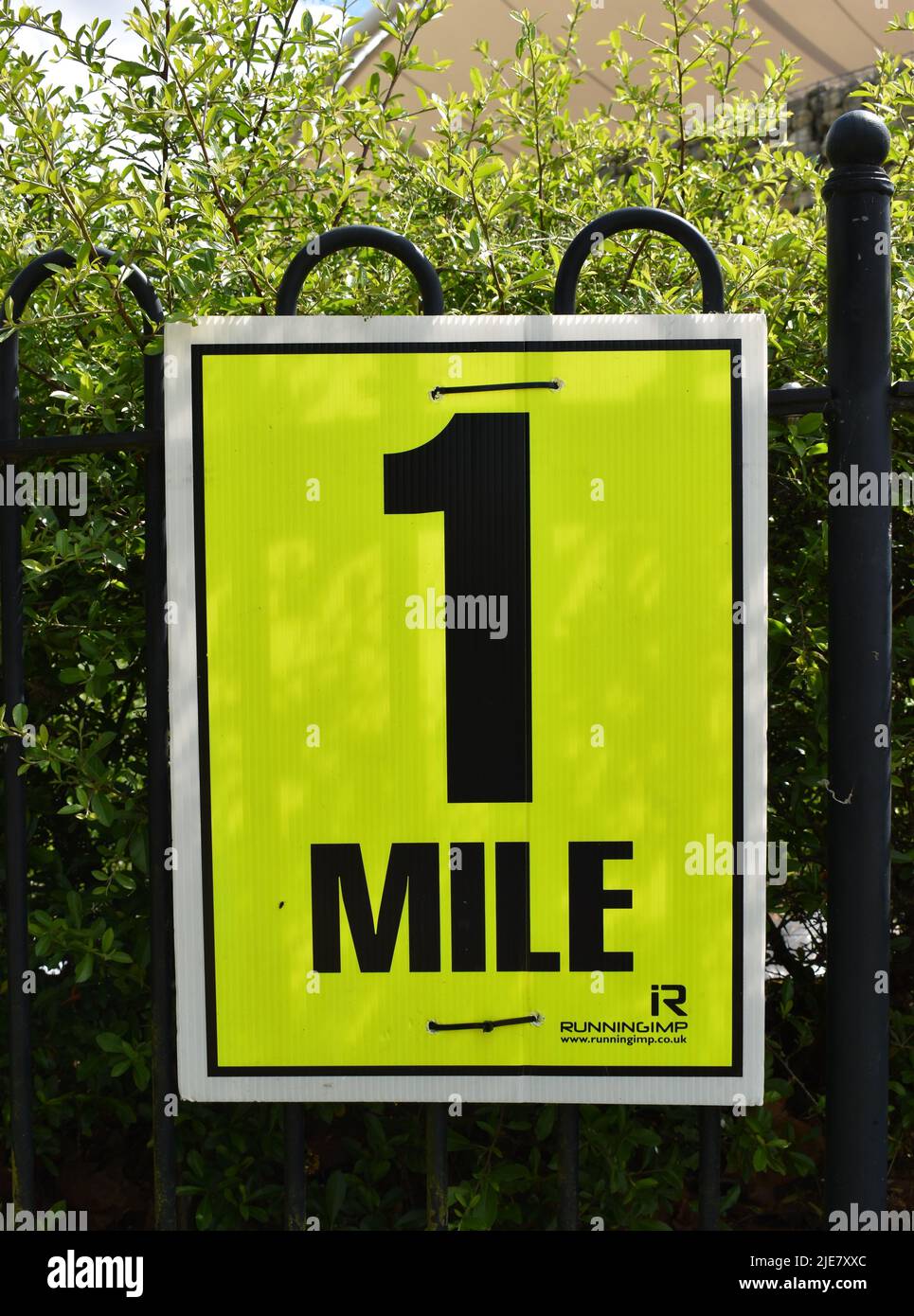 One mile marker at the Redway Runners MK24 event in Milton Keynes Stock ...
