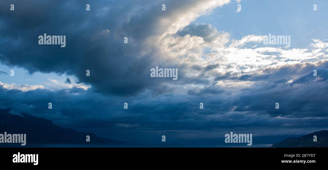 Clouds over Montreux Stock Photo