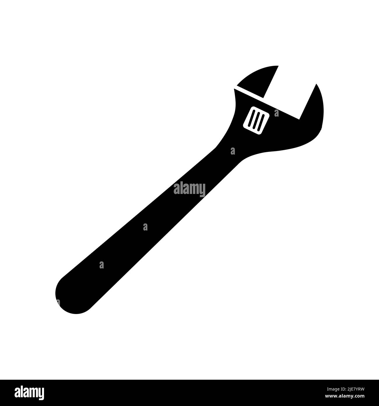 Adjustable wrench vector icon on white background Stock Vector