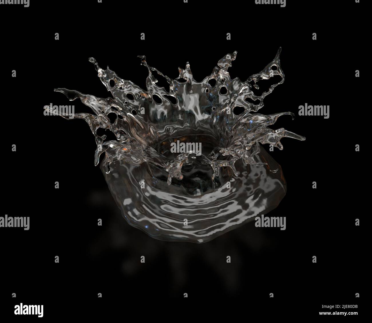 3d render of 3D Water Splash isolated on black background, 3d ...