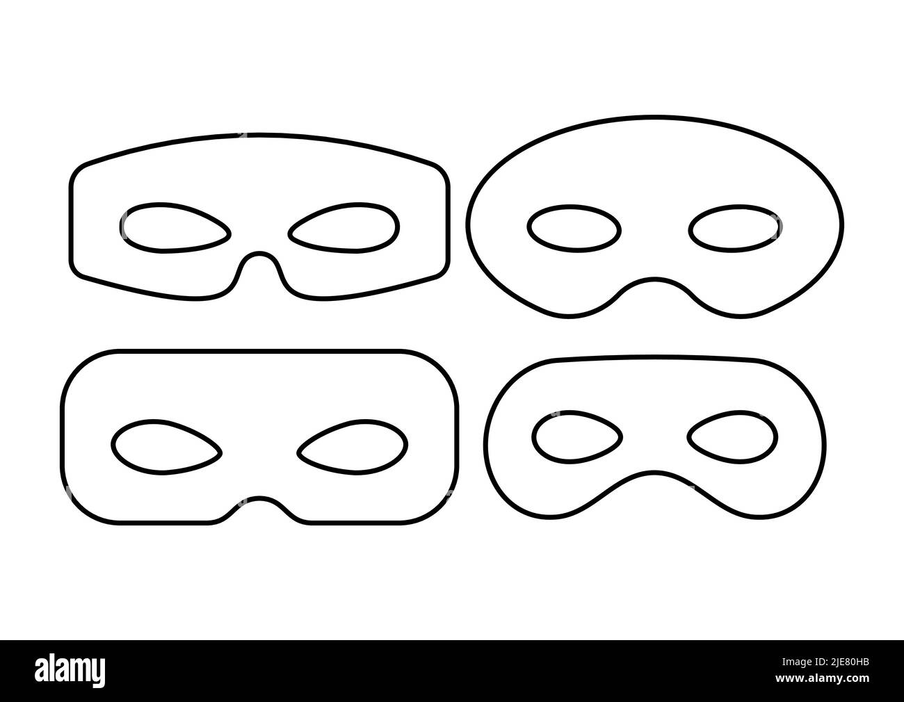 Mask superhero or carnival bandit burgar line art vector icon set Stock  Vector Image & Art - Alamy