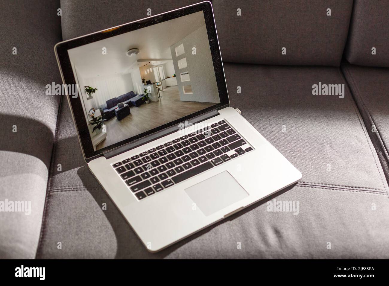 Laptop On Screen Flat Designs Stock Photo Alamy