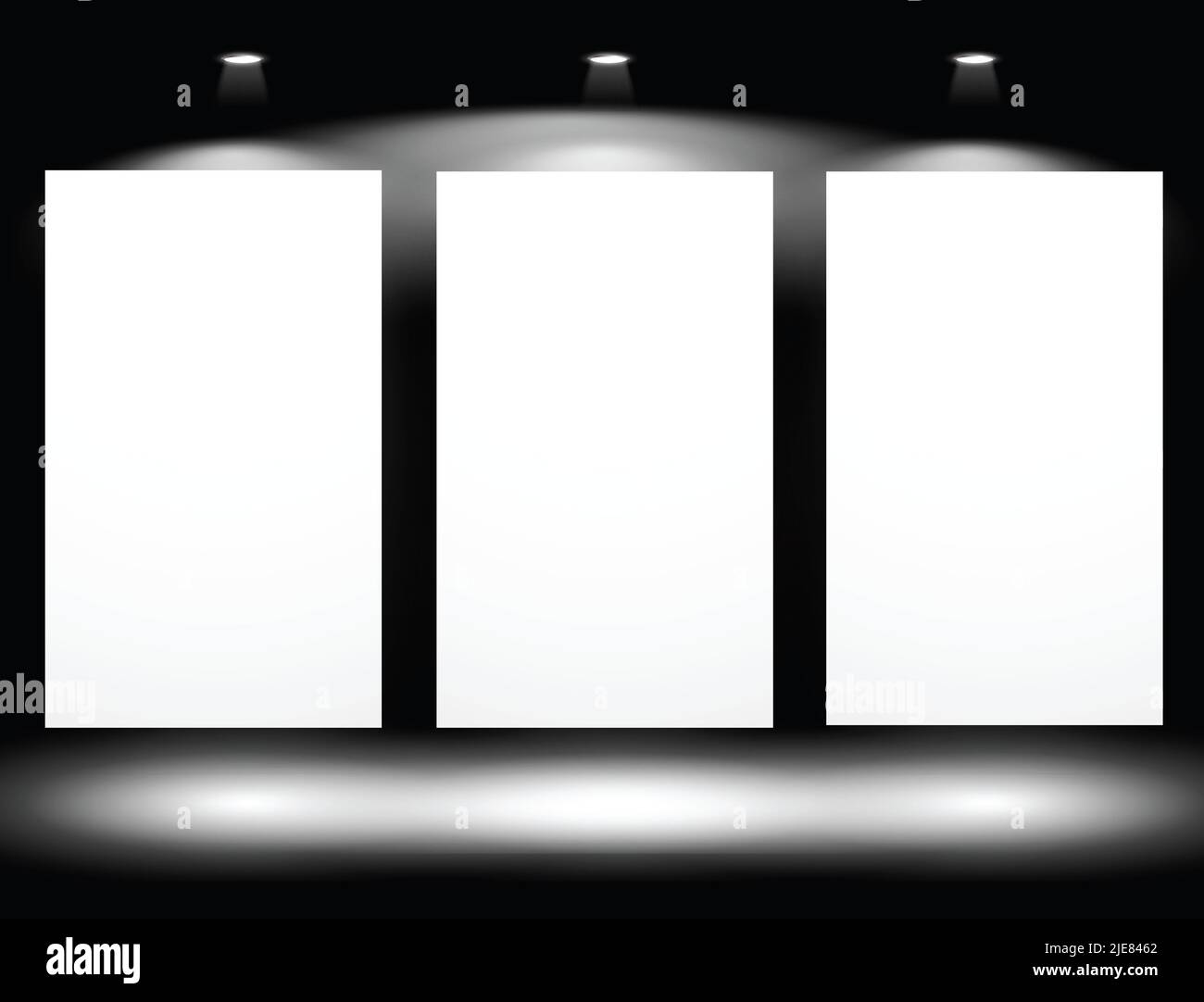 Panel in the gallery of art with spotlights Stock Photo Alamy