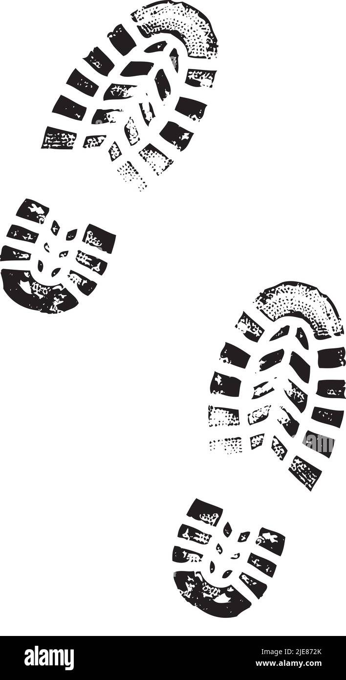 Human walking footprint. Let's go. Illustration card Stock Photo