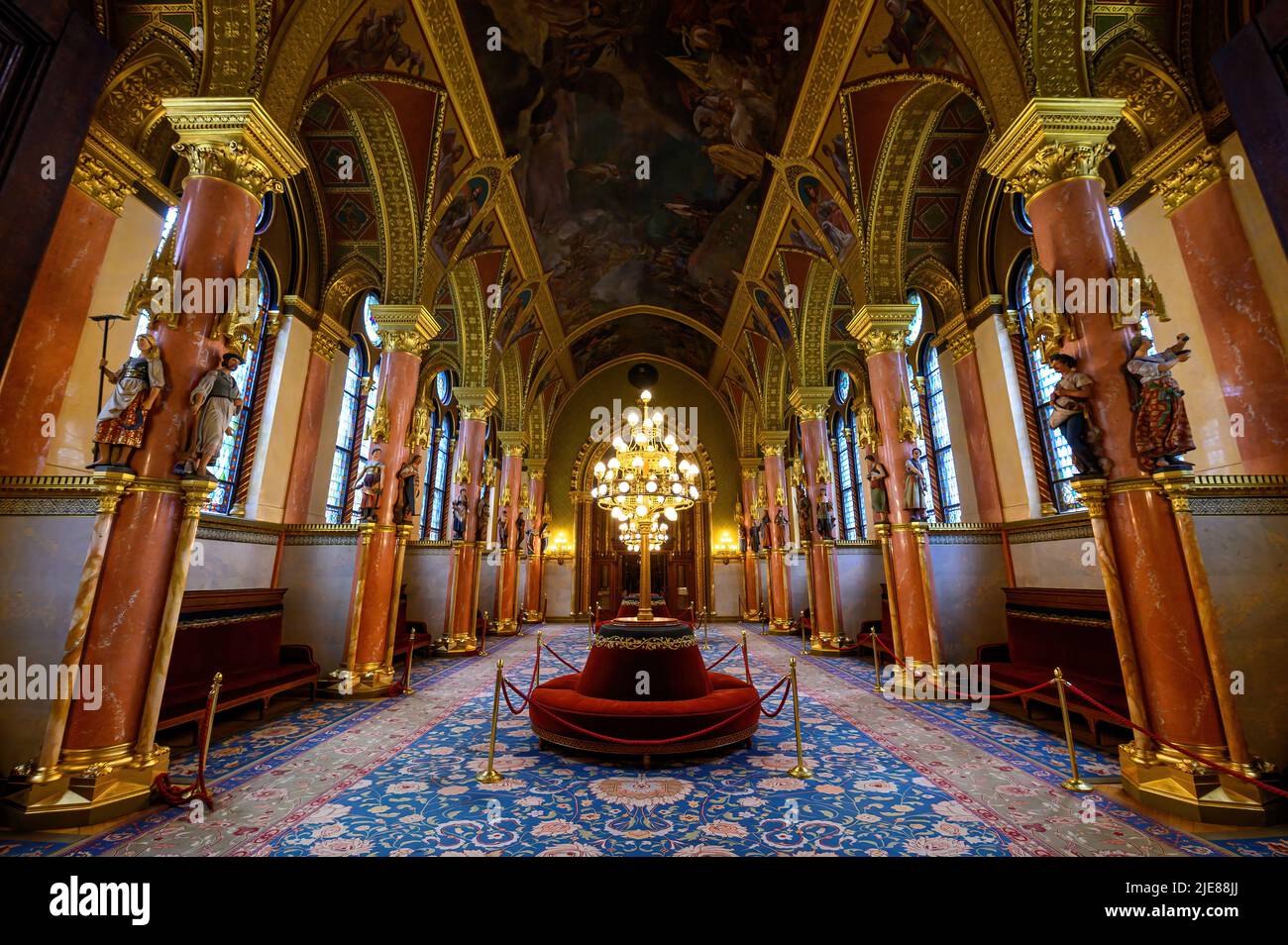 Budapest, Hungary. Interior of the Hungarian Parliament building Stock Photo
