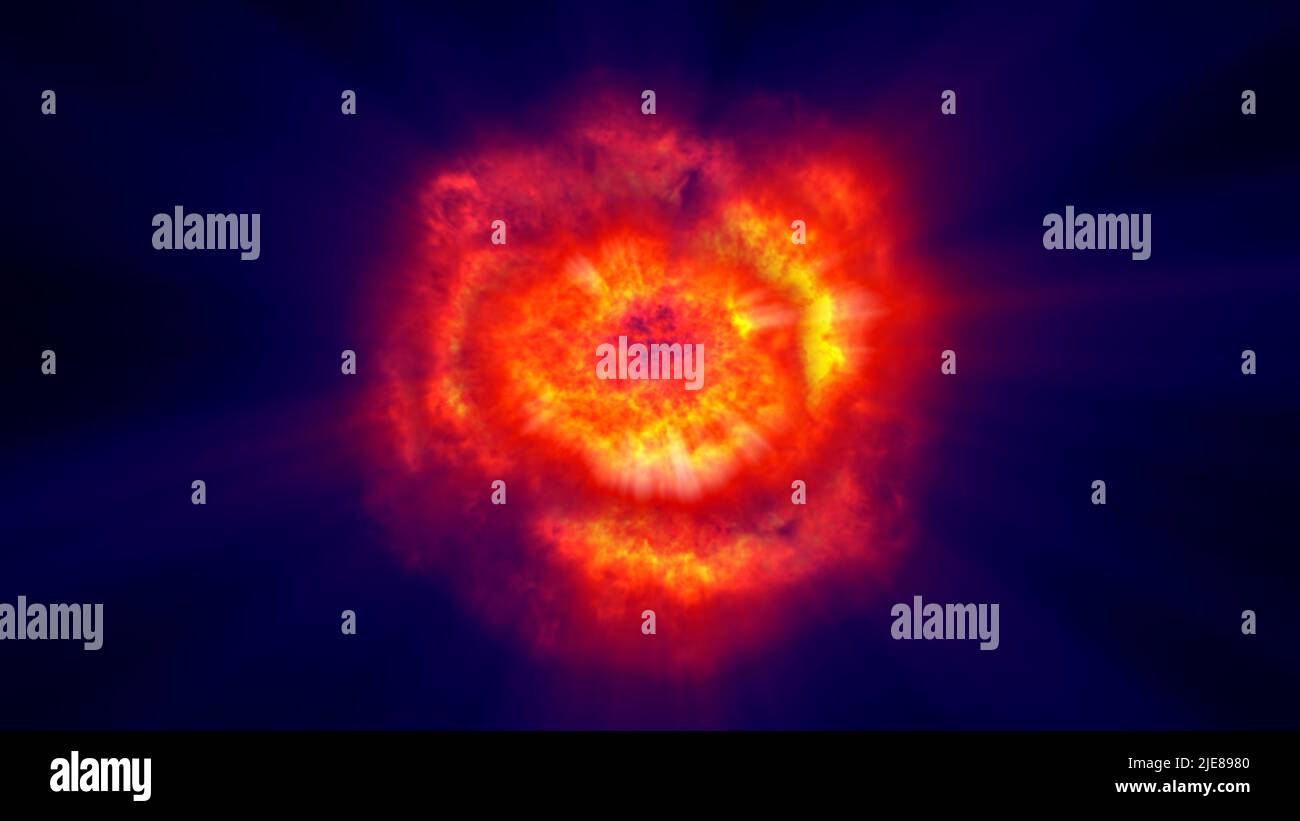 fire flame explosion in space, abstract illustration Stock Photo Alamy