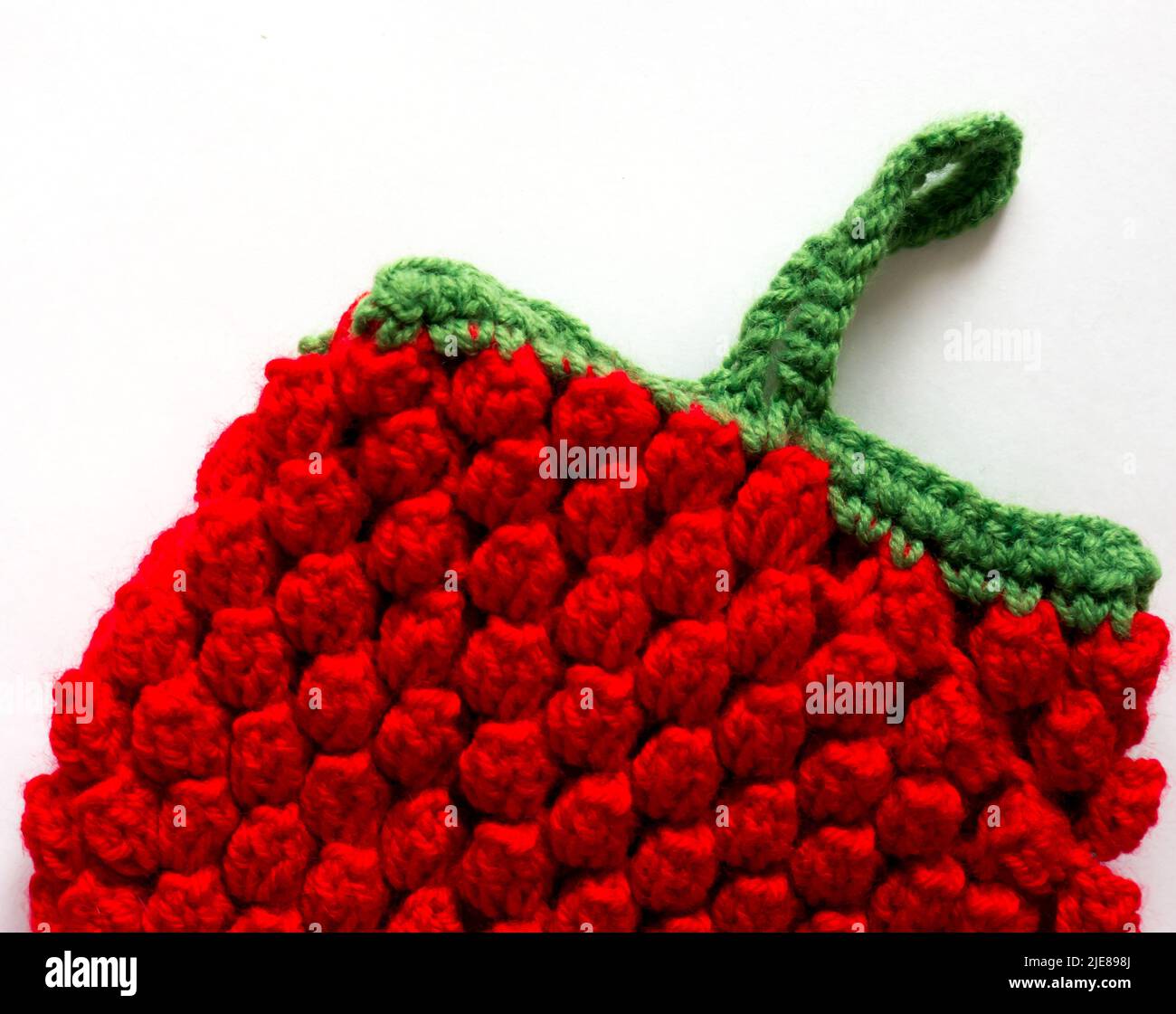 The vintage handmade Knitting patterns Strawberry. Stock Photo